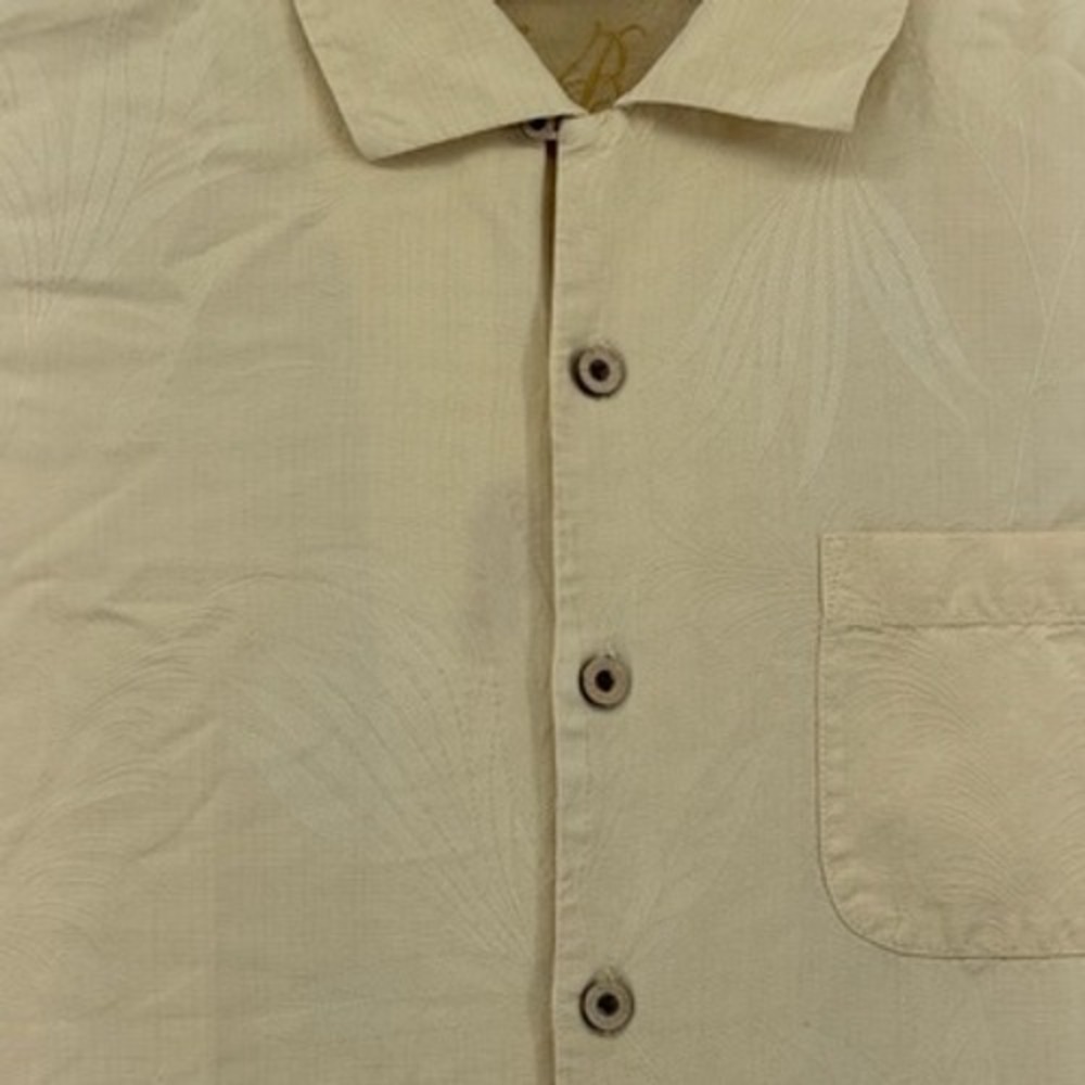 Tommy Bahama Silk Shirt Medium Mens Medium Camp Button Up Palm Tree Print - Picture 3 of 9